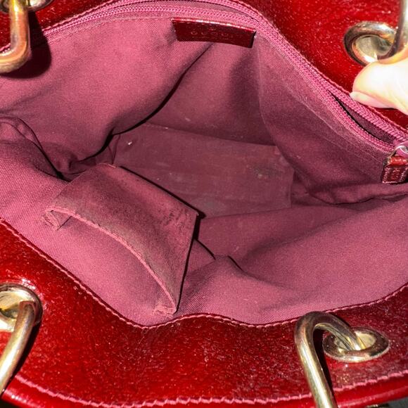 GUCCI Eclipse Small Tote In Canvas Red Designer Logo Bag bucket shoulder - Picture 9 of 16